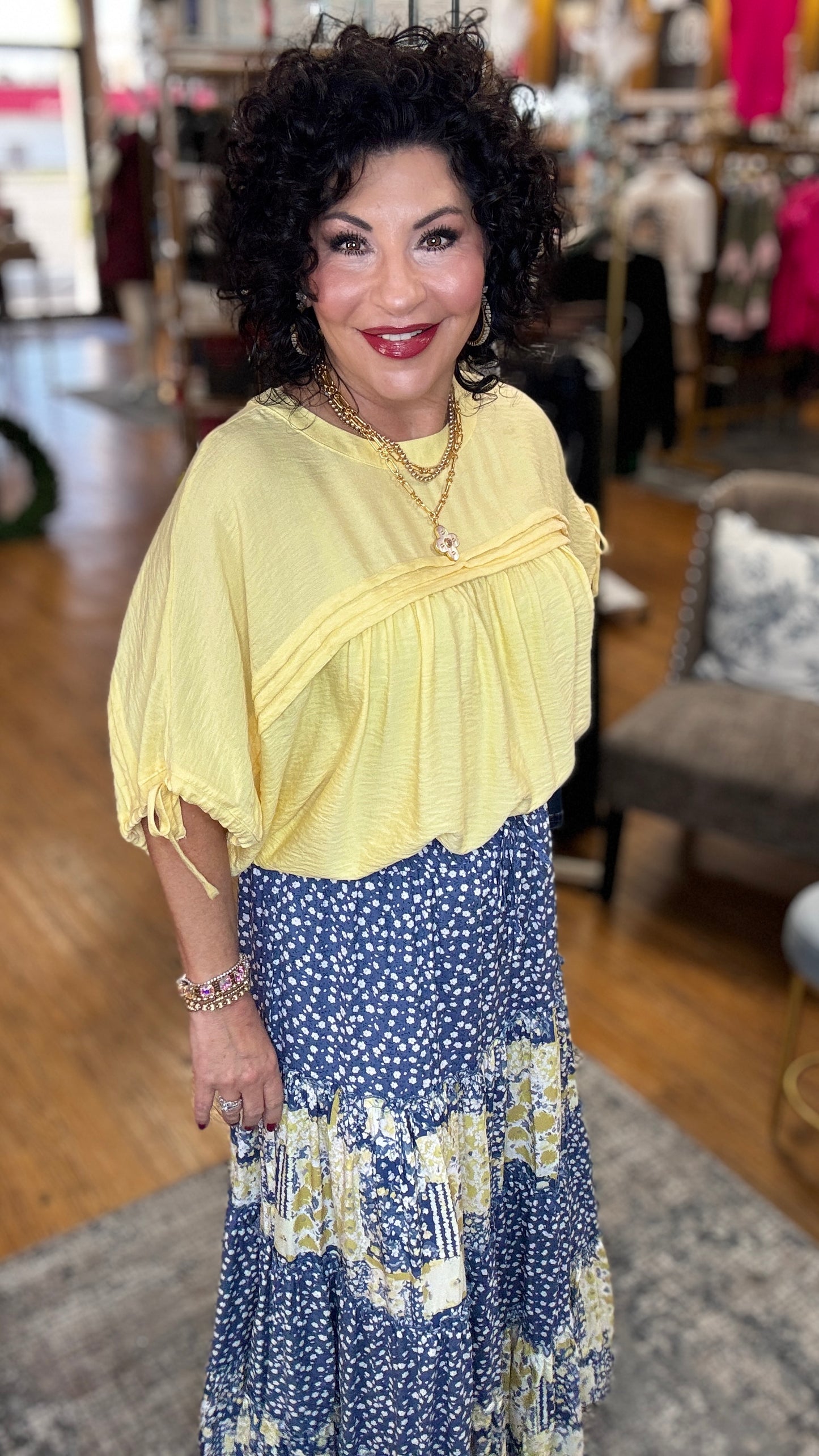 Patchwork Floral Print Skirt