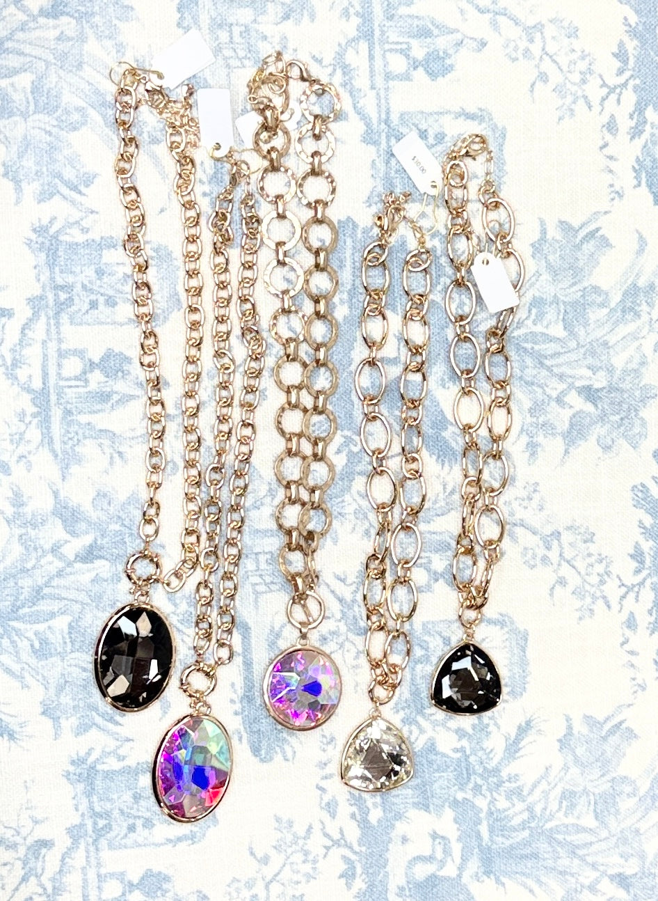 Large Stone Gold Necklace