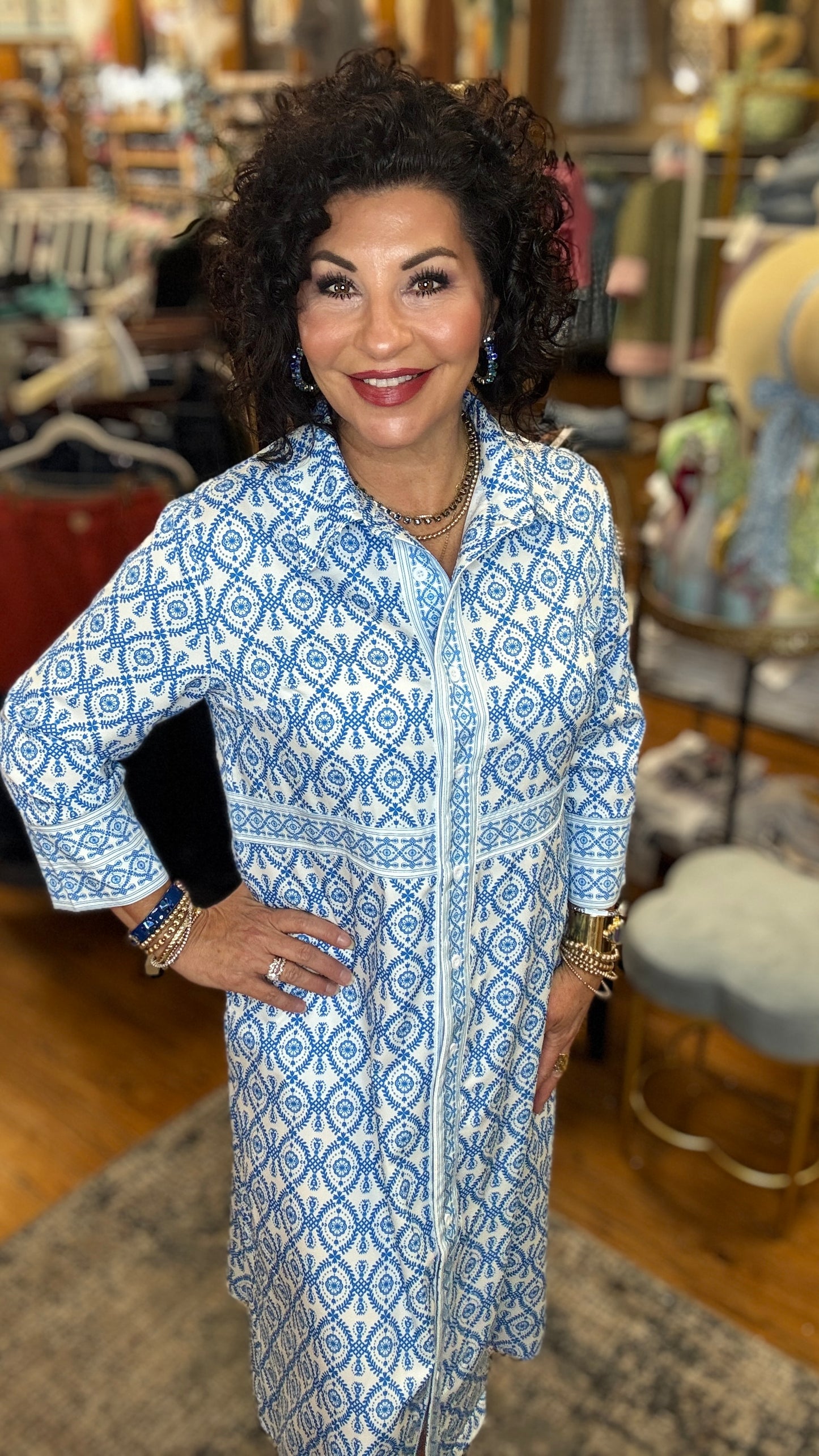 Lennon Blue Floral Dress