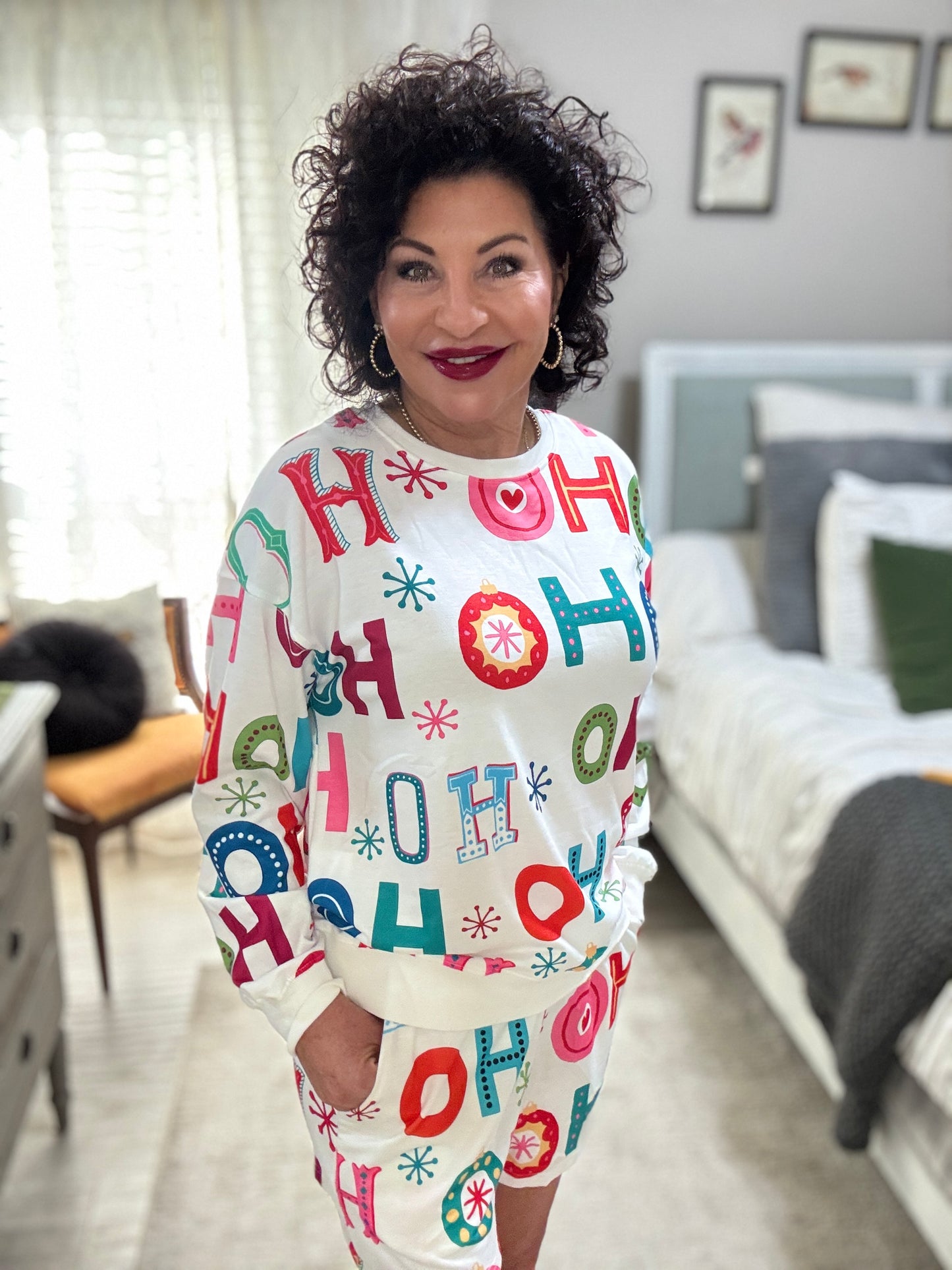 Santa LongSleeve Shorts Lounge Set