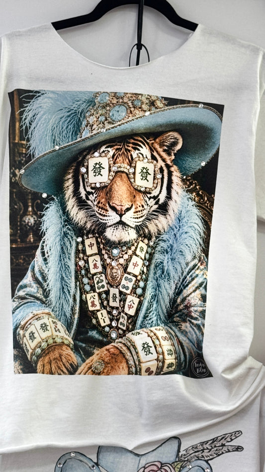Mahjong Tiger Bling Tee