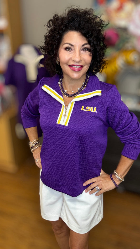 Lula Quarter Zip Long Sleeve Top