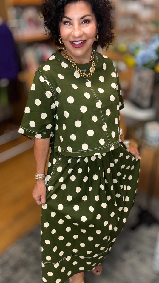 Polka dot short sleeve top