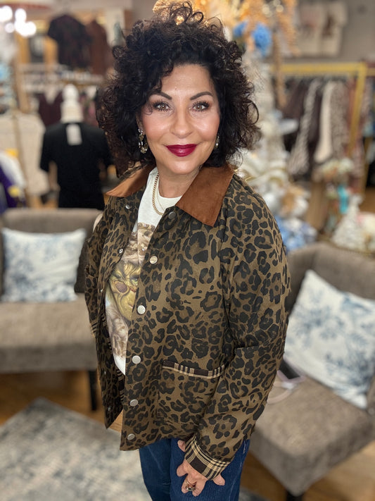 Animal Print Jacket w/Plaid inside