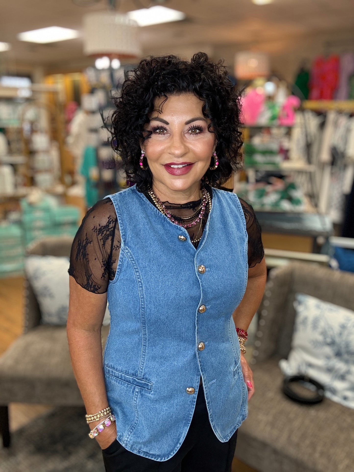 Mesh Lace Short Sleeve Top