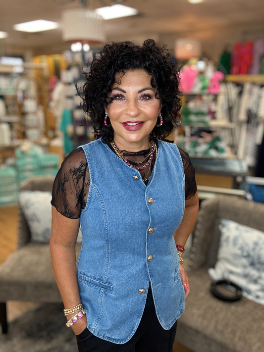 Mesh Lace Short Sleeve Top