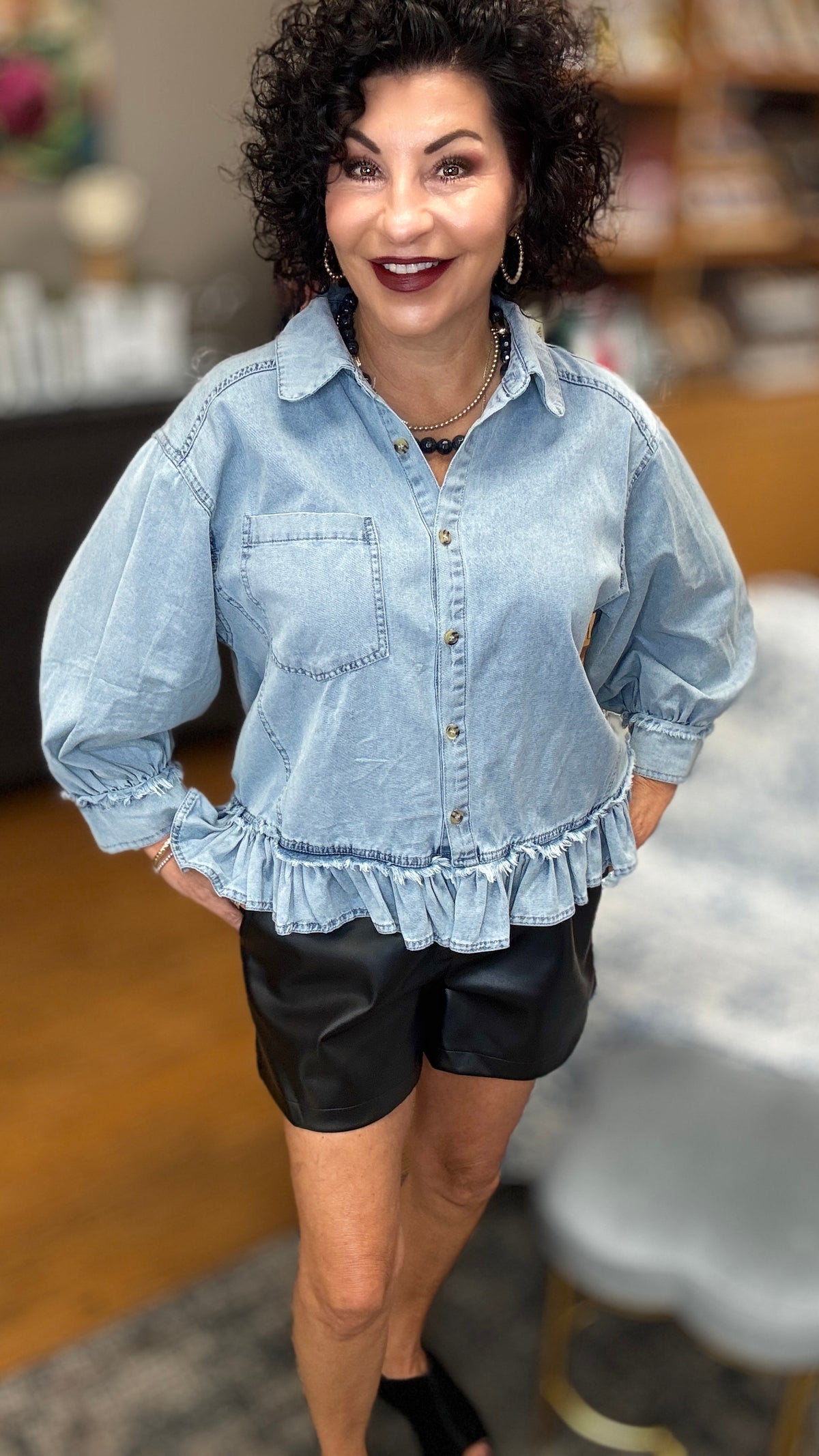 Elastic Waist Pleather Shorts