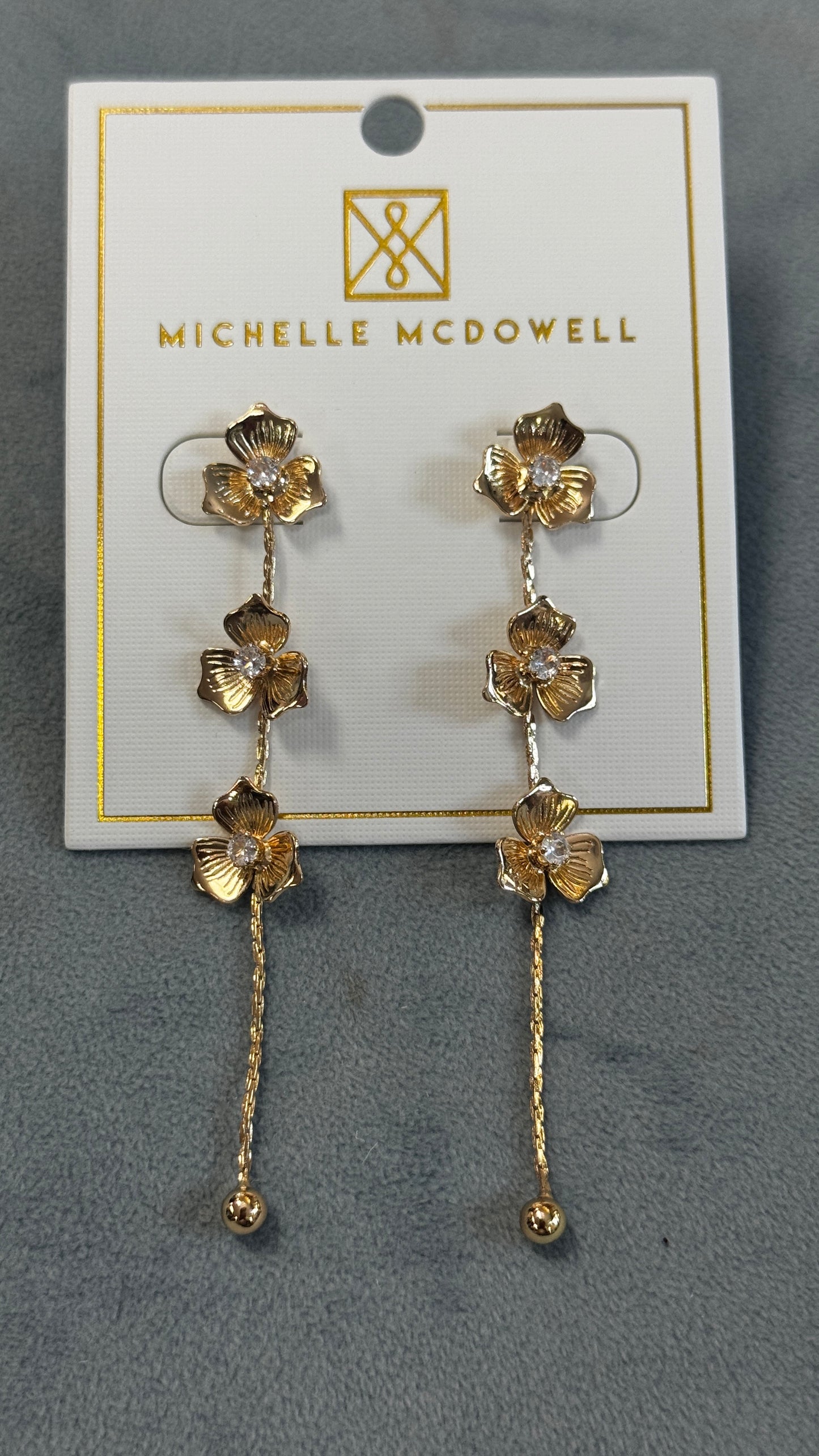 Gold Flower Collection of Earrings