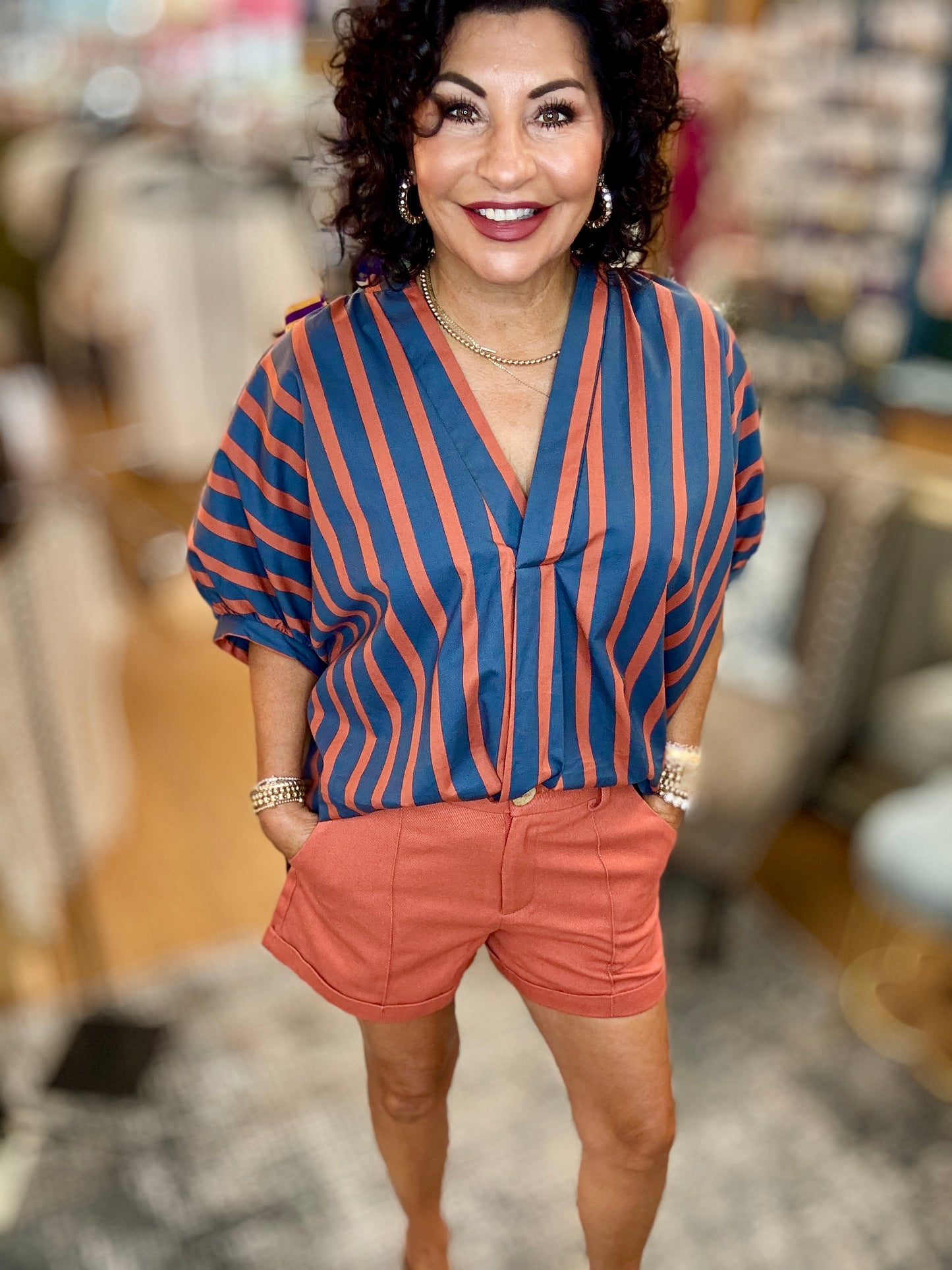 V Neck Placket oversized top