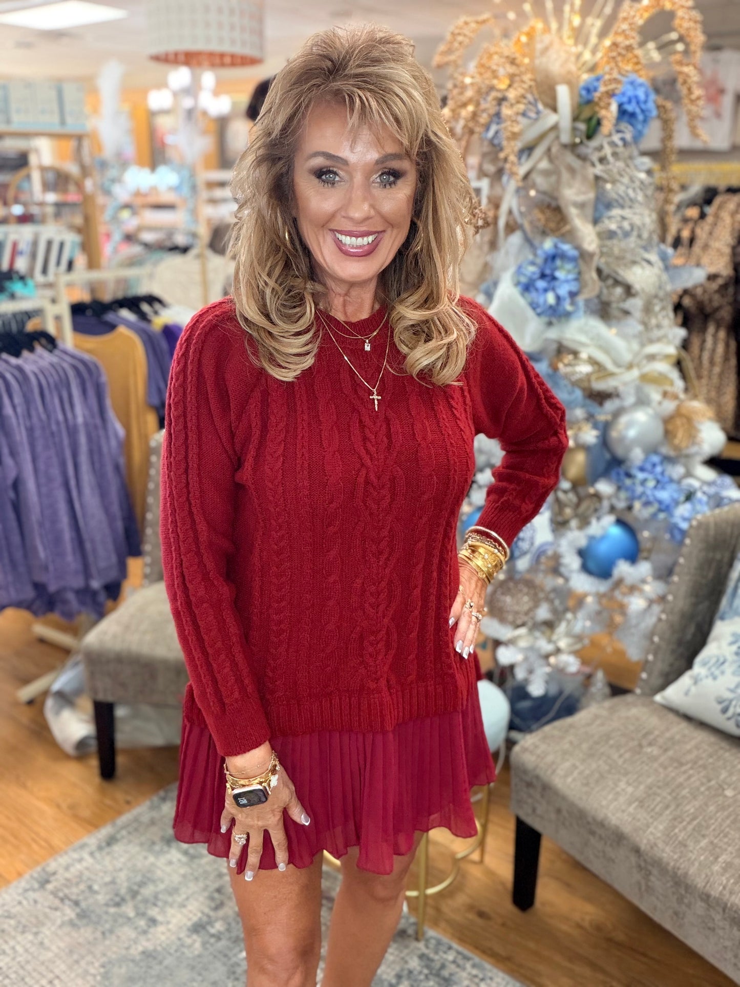 Sweater Dress w/Ruffle Bottom Detail