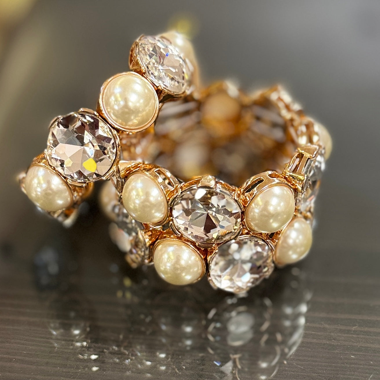 Pearl and Rhinestone Bracelet