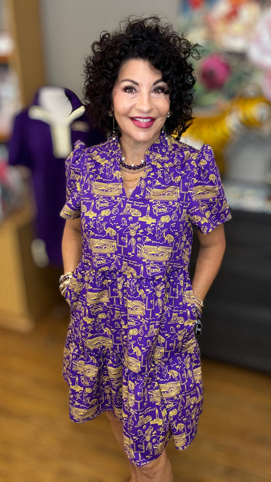 Ivy Mini Team Toile LSU Dress