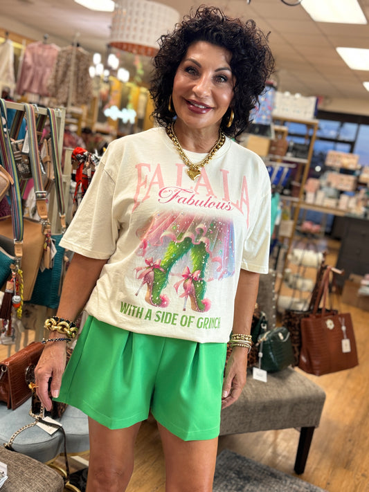Inverted Pleast Elastic Waist Shorts
