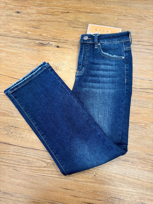 High Rise Cropped Staight Leg Jeans
