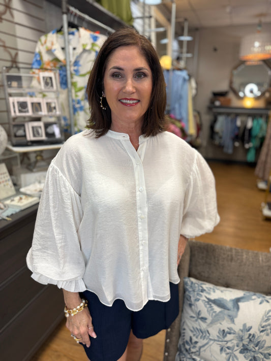 Puff Sleeve Button Down Shirt