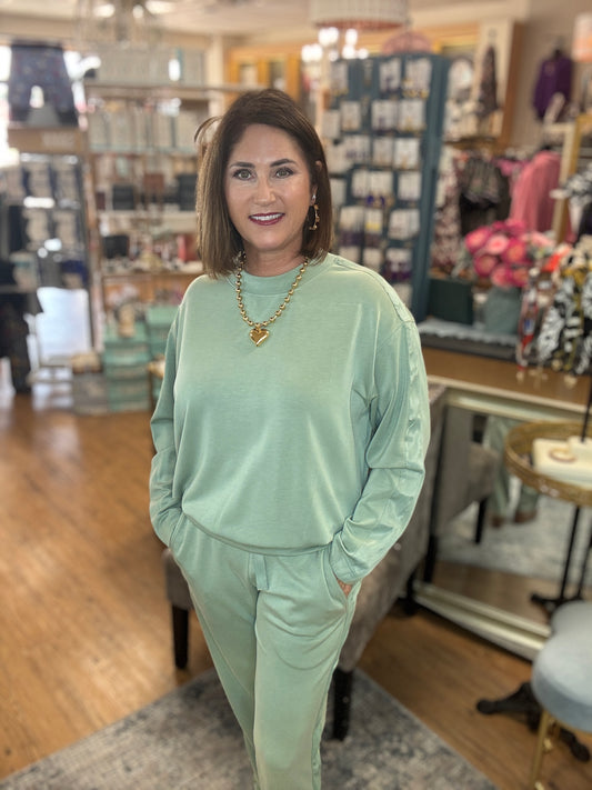 Contrast Satin Trim Lounge Pants