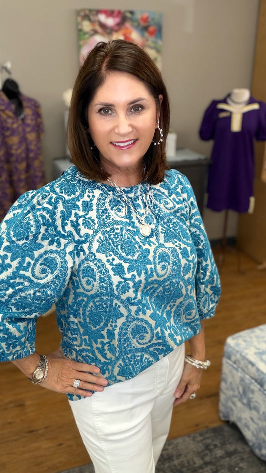 Paisley Velvet Jaquard Top