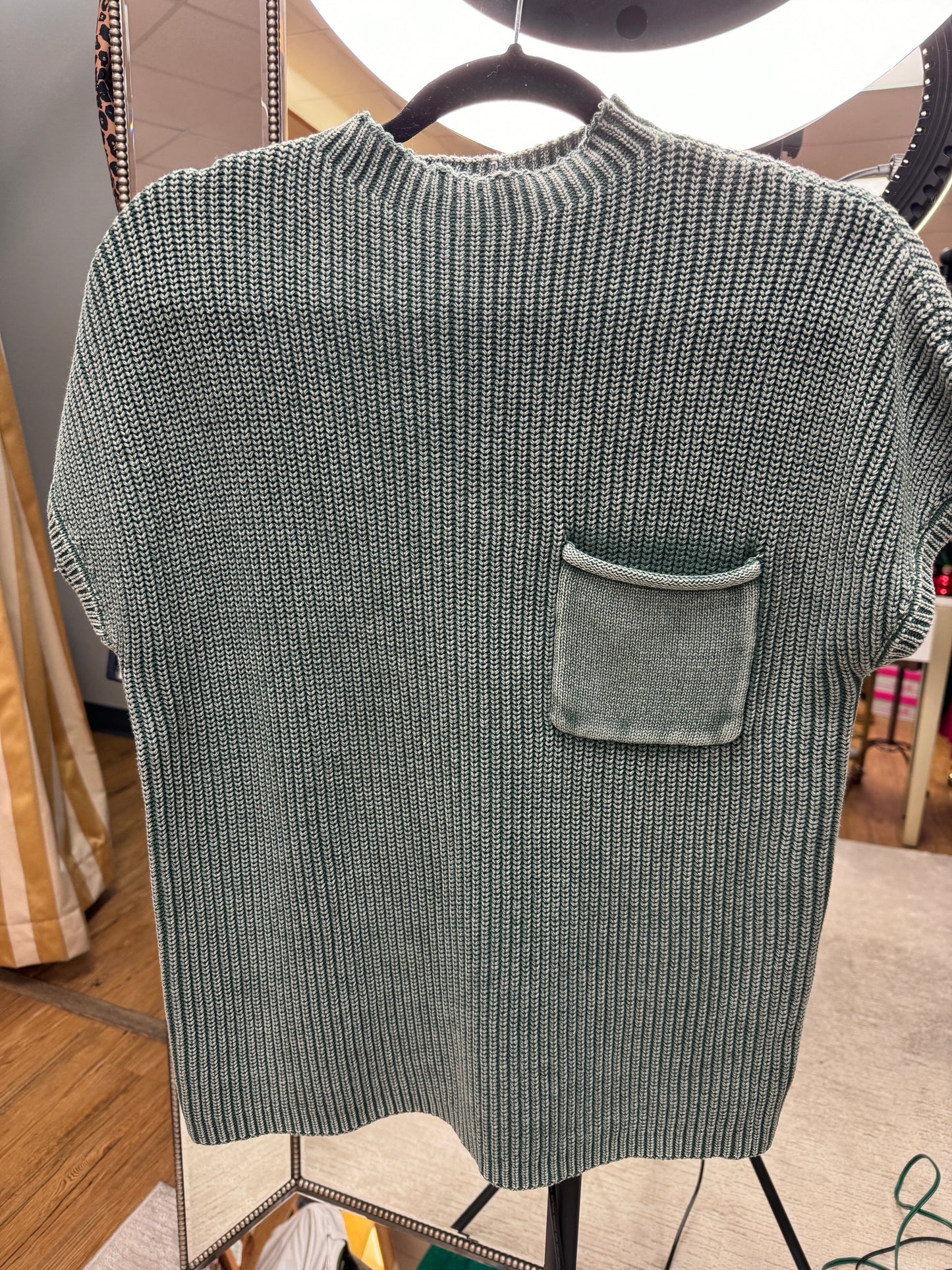 Washed  Mock Neck Sweater