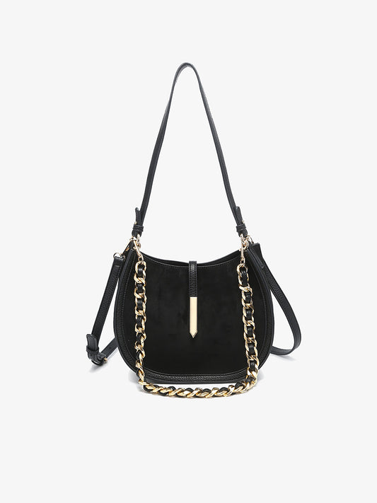 Luca Faux Suede Shoulder Crossbody Purse