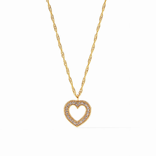 Esme Heart Pavé Solitaire Necklace