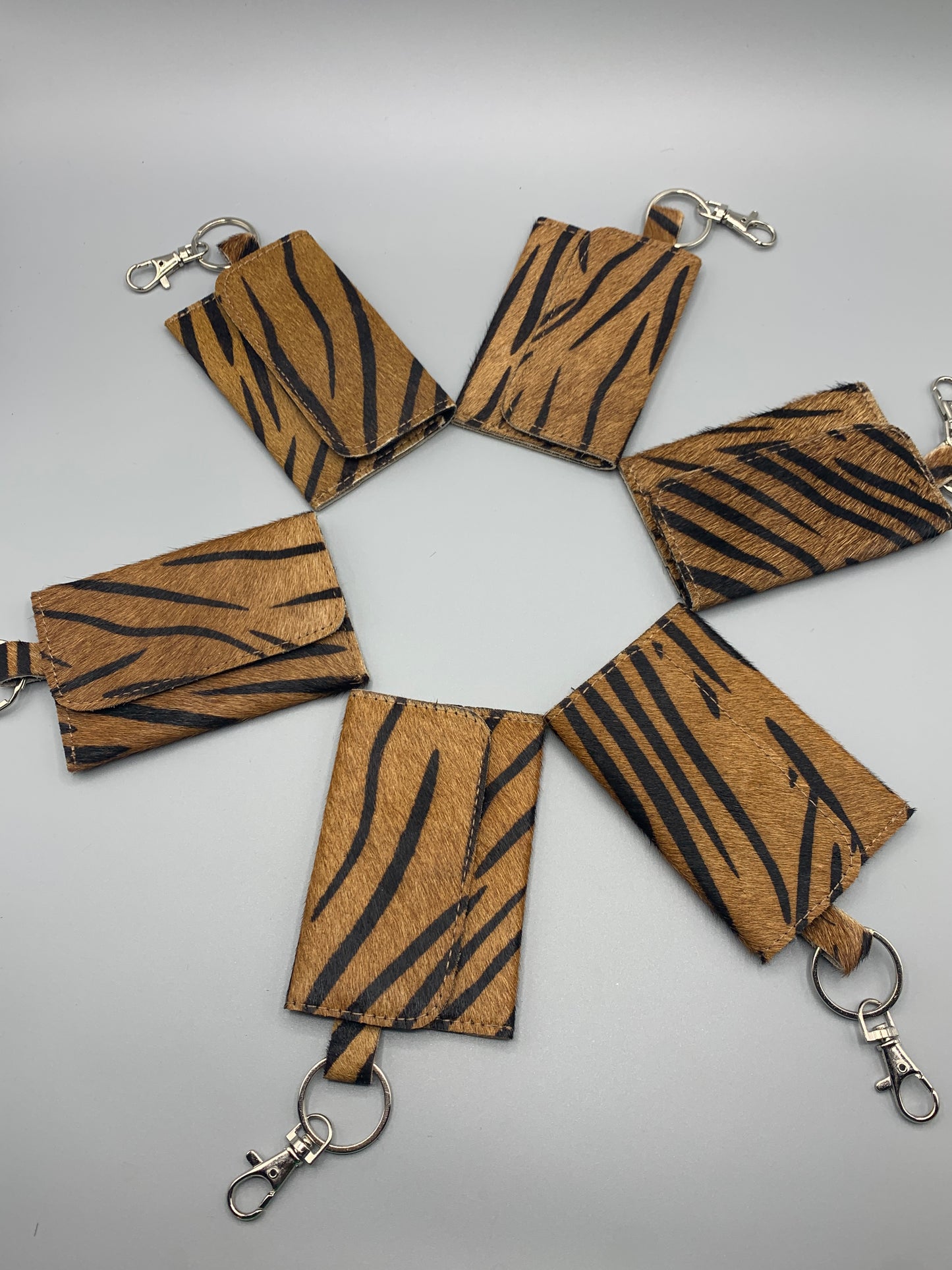 Tiger print hide keychain/wallet