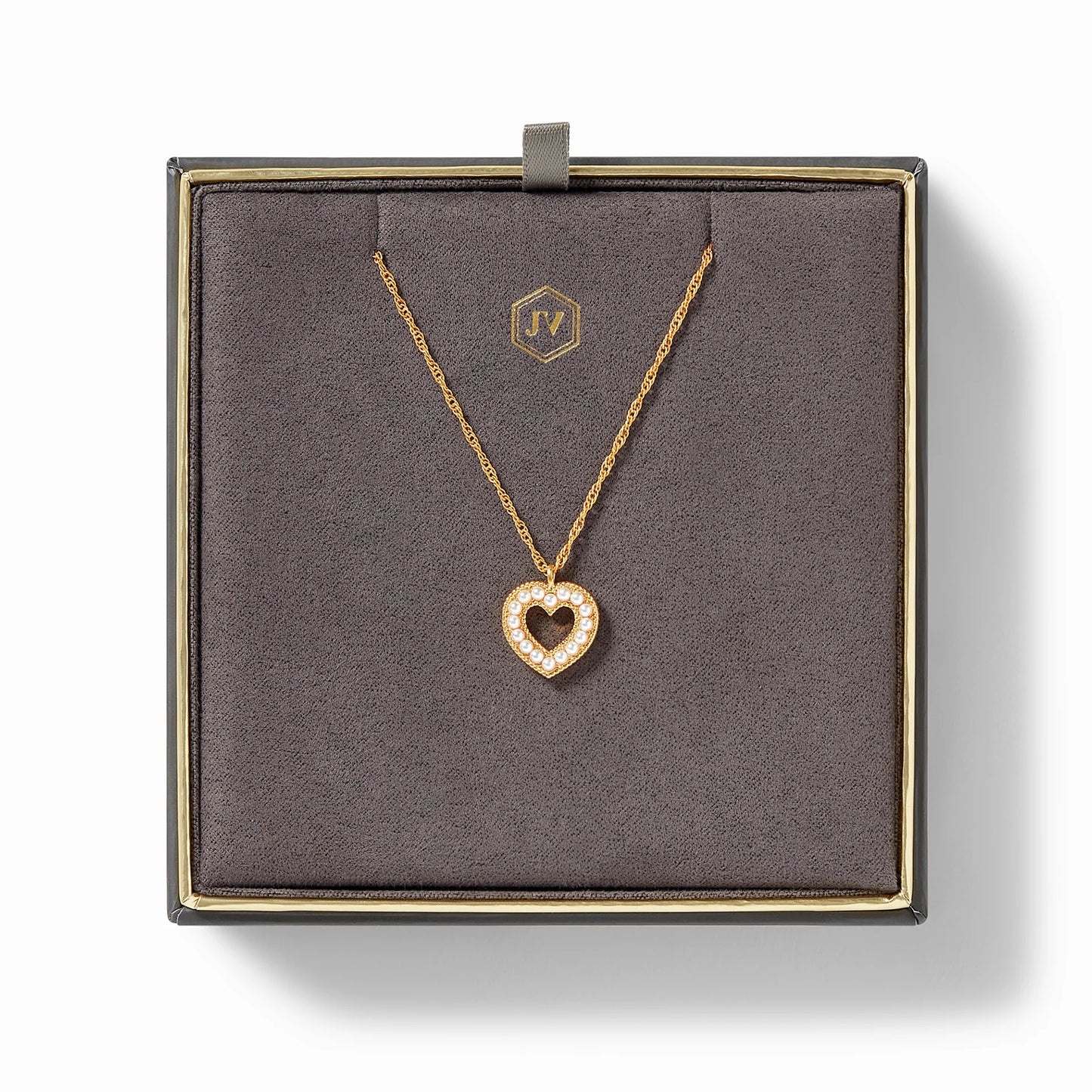 Esme Heart Pearl Solitaire Necklace