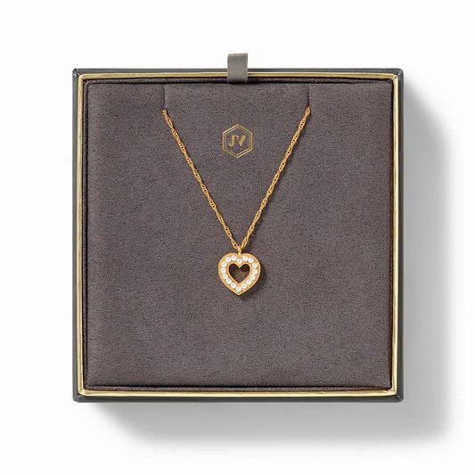 Esme Heart Pearl Solitaire Necklace